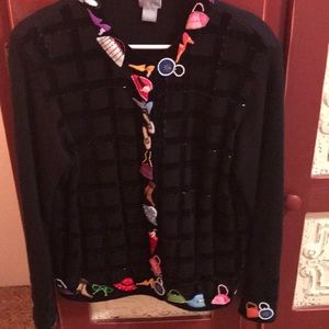 Berek  hat and purse embellished sweater